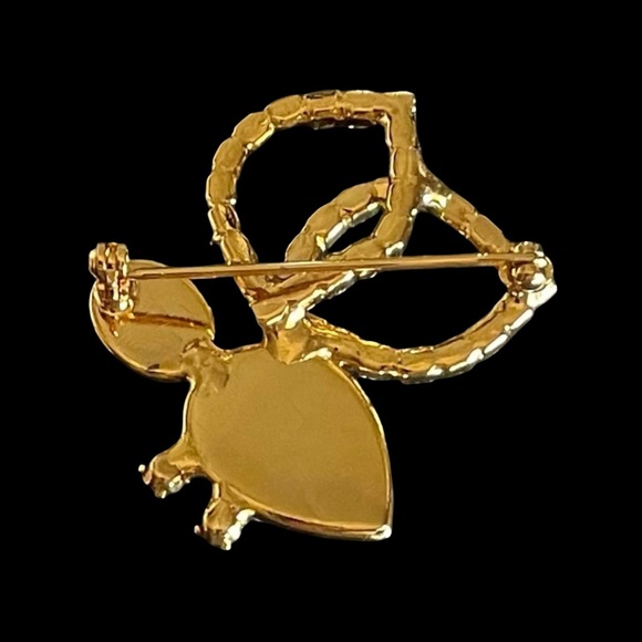 Vintage Rhinestone And Faux Pearl Bee Brooch - Picture 2 of 4